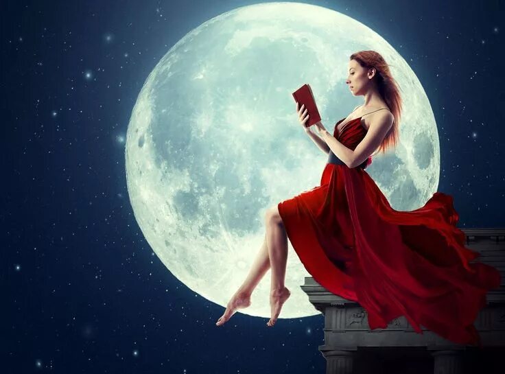 Луна в деве август. Девушка-луна. лунная девушка. девушка с книгой. полная луна девушка.
