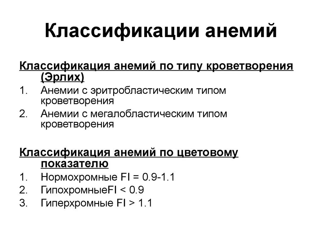 Классификация анемий по типу кроветворения. Типы кроветворения при анемиях. Анемия по типу костномозгового кроветворения. Классификация мегалобластной анемии.