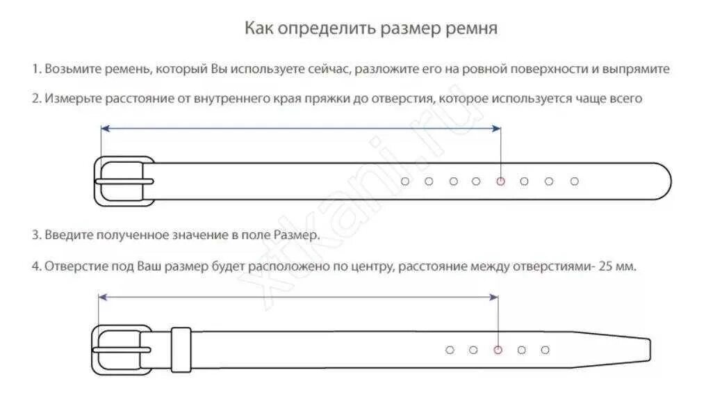 Определите длину пояса