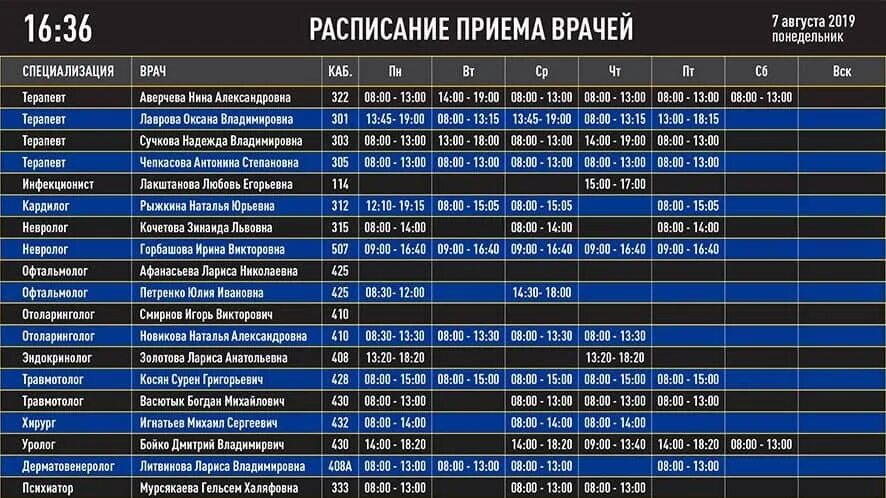 Расписание приема врачей. Электронное расписание врачей. График приема врачей. Расписание приемк жрачки.