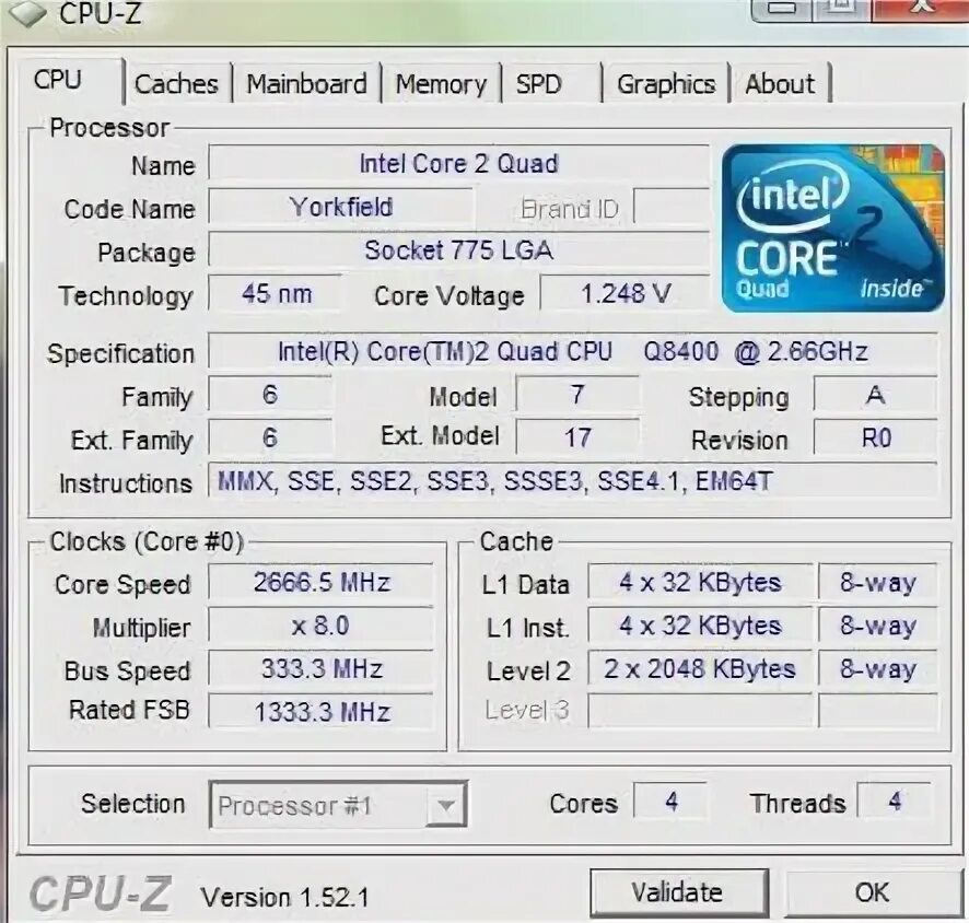Sde external эмулятор sse 4.2. Процессоры поддерживающие sse 4.1 и sse4.2. sse 4.2 процессоры. разгон 775 сокет. q8400 cpu-z.