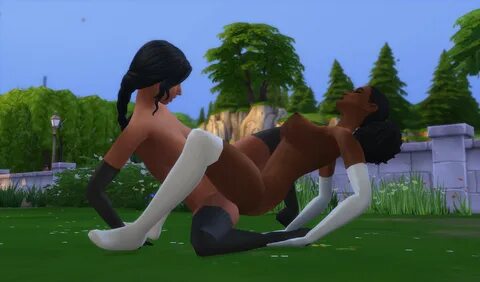 the sims 4, 2girls, black gloves, black legwear, dark skin, elbow gloves, f...