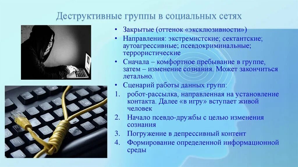 Деструктивное поведение в социальных сетях. Диструктивное повидение в сот СИТЯХ. Деструктивное поведение в сети интернет. Деструктивные группы в интернете.