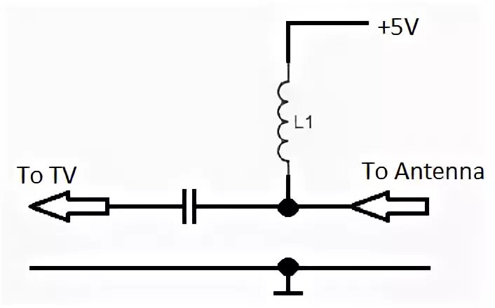 Антенна 5 вольт. Антенный инжектор схема. Схема сепаратора антенного усилителя. Инжектор питания для антенны 5v схема. Схема инжектора питания антенного усилителя.