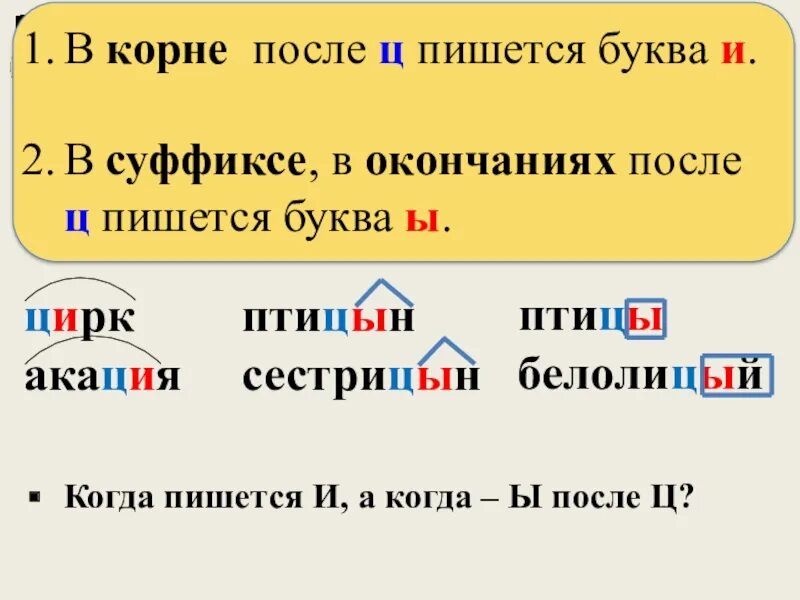 И ы после ц. Правило по русскому языку 5 класс буква и после ц. слова с буквой и в корне после ц. правило русского языка после ц пишется буква и. и ы после ц в корне.