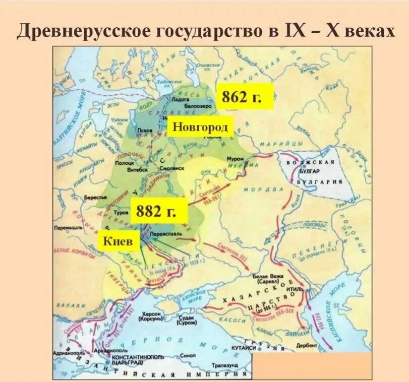Образование древнерусского государства ix xii вв. Карта древнерусского государства.