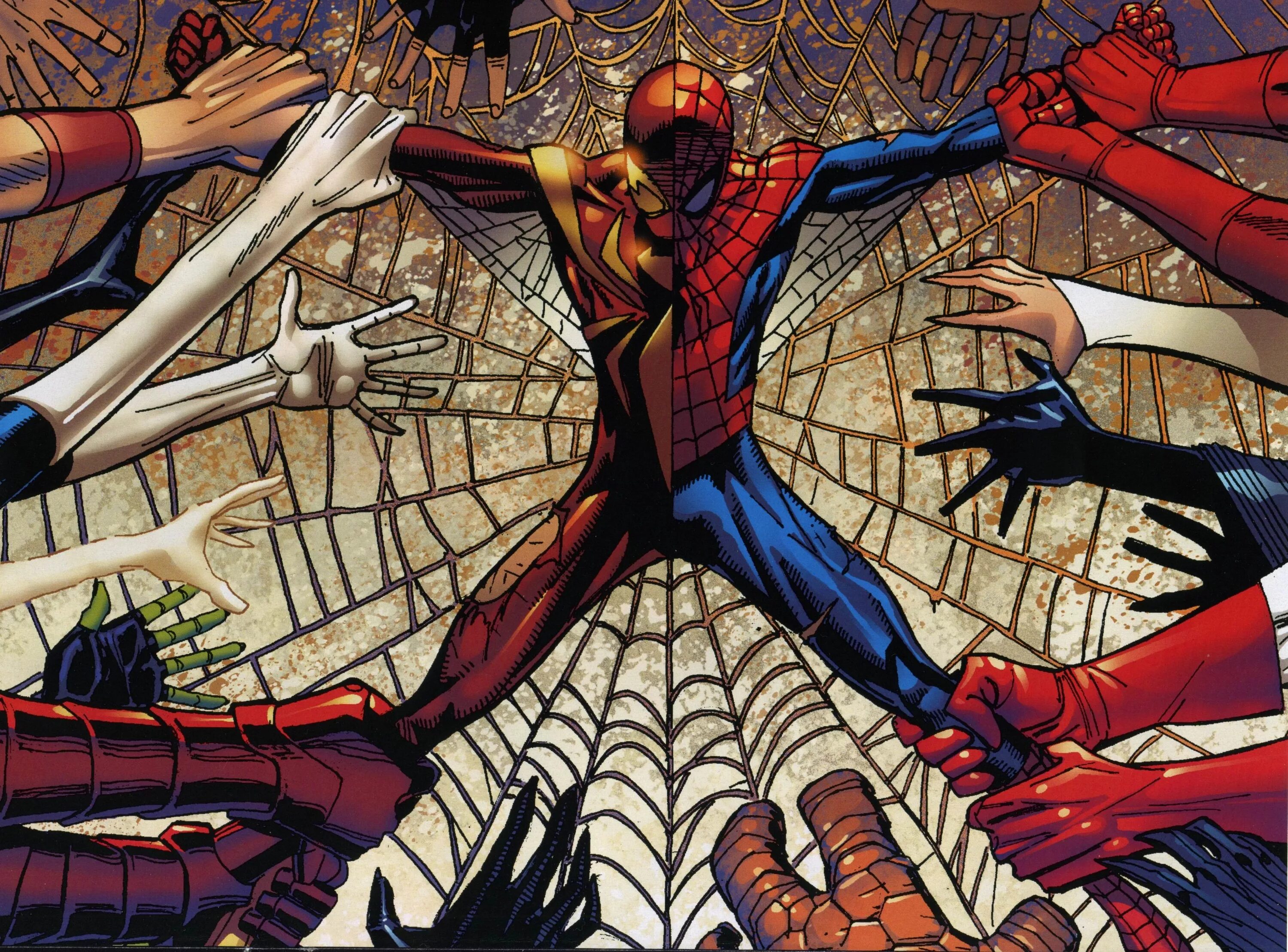 Человек паук разговор. Человек паук marvel comics. человек паук питер паркер гражданская война комикс. команда человека паука в комиксов. человек паук в плену.