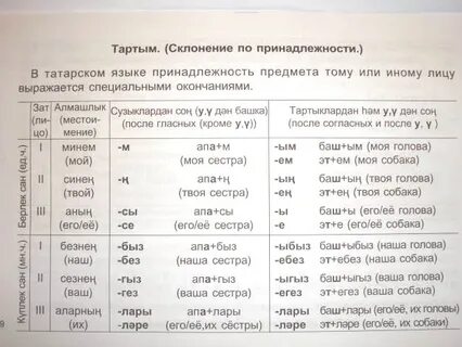 Имена прилагательные в татарском языке