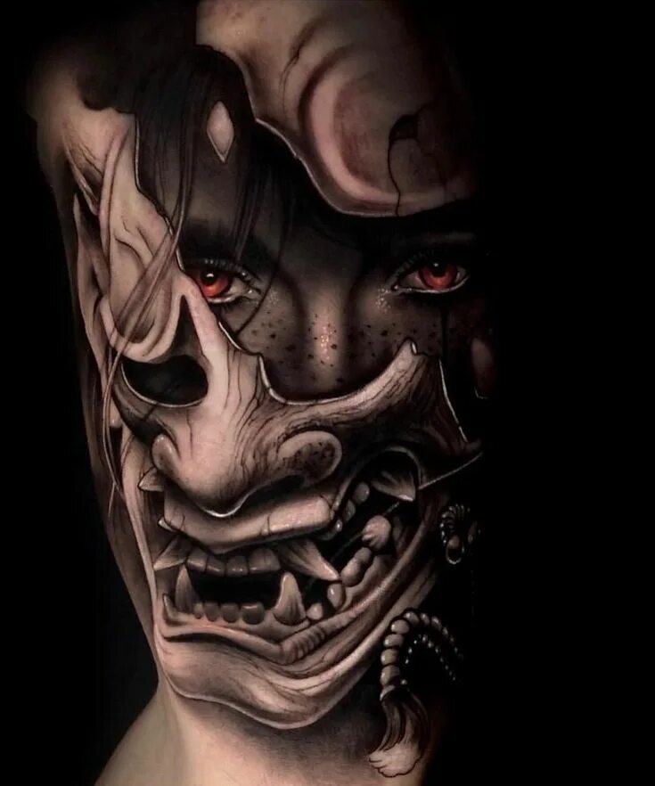 Ханья значение. Маска hannya демон. hannya демон тату. маска япония демон ханья. маска hannya демон тату.