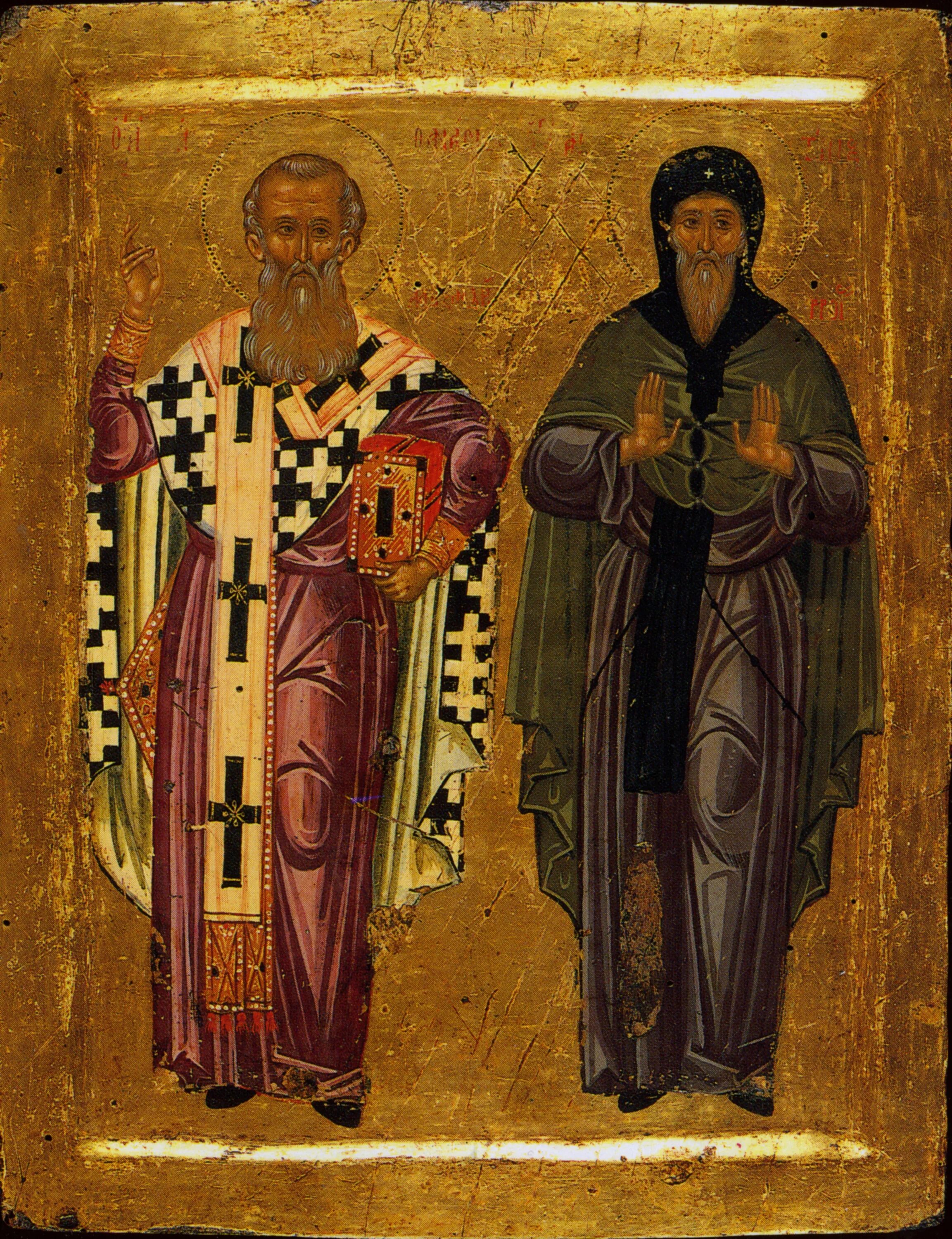 Святые первого века. Антоний Великий икона Византия.