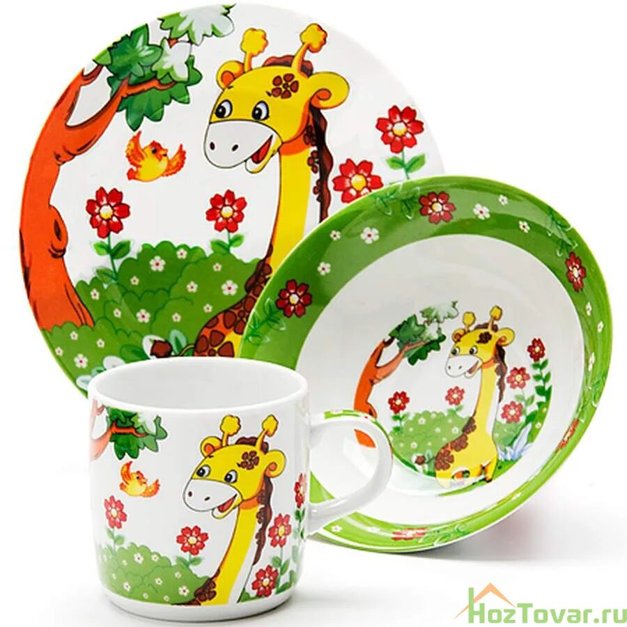 Набор детский 3пр. Набор детской посуды для малышей. Набор посуды 3 предмета. Посуда с принцессами. Арт: 4с0467.