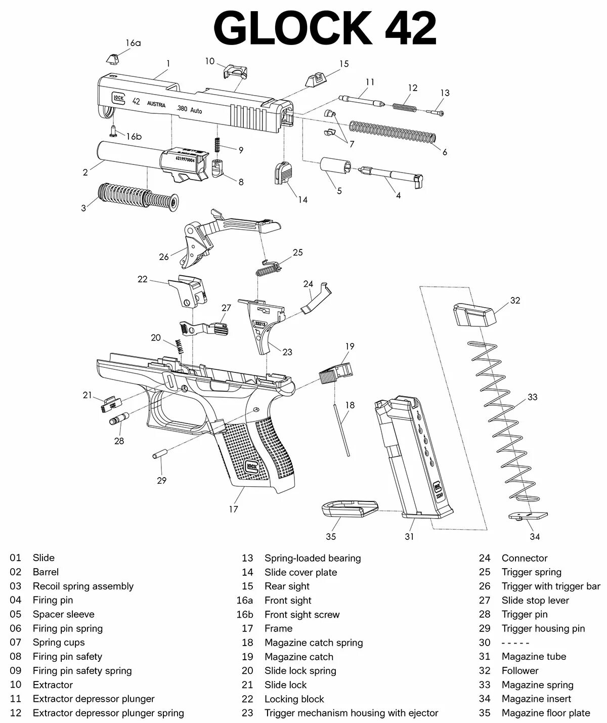 Пистолет глок 19 чертёж. Ствол глок 17 чертеж. Ствол глок 17 чертеж. Схема деталей страйкбольного пистолета глок 17. Строение пистолета glock 17.