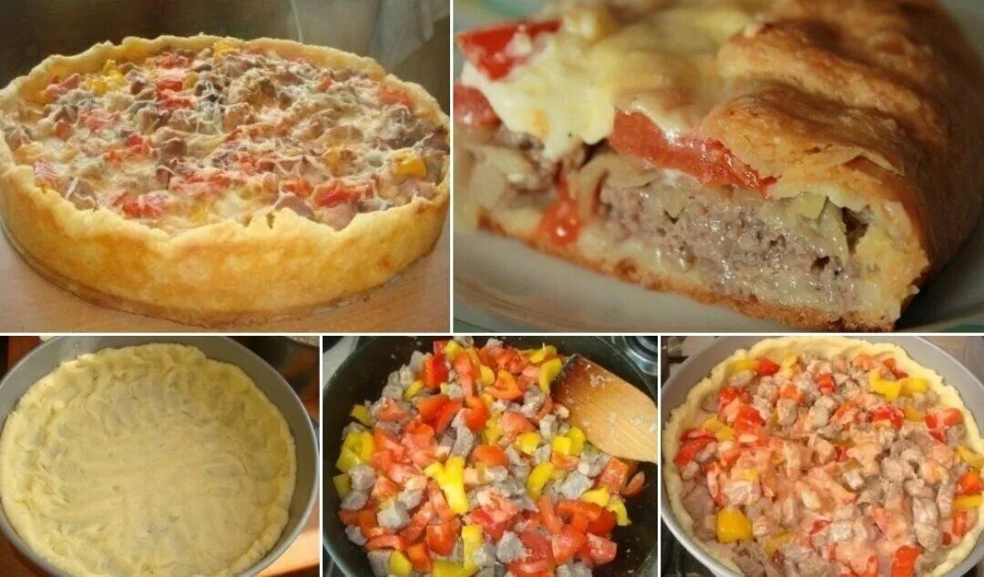 Мясной пирог в мультиварке. Открытый мясной пирог с фаршем. открытый пирог с картошкой и фаршем. деревенский пирог из картофельного теста с мясом и овощами. открытый пирог с мясом и перцем.