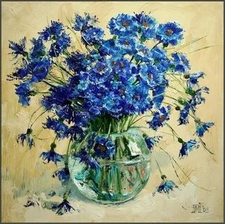 Картина с изображением васильков