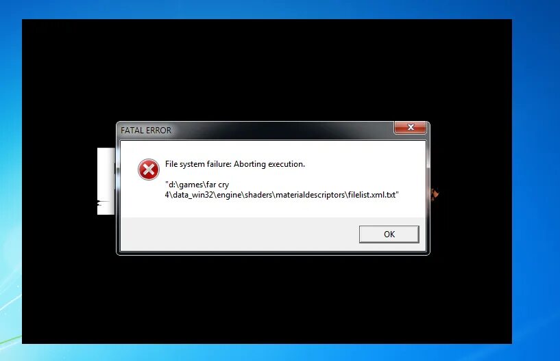 File system failure aborting. File system failure aborting