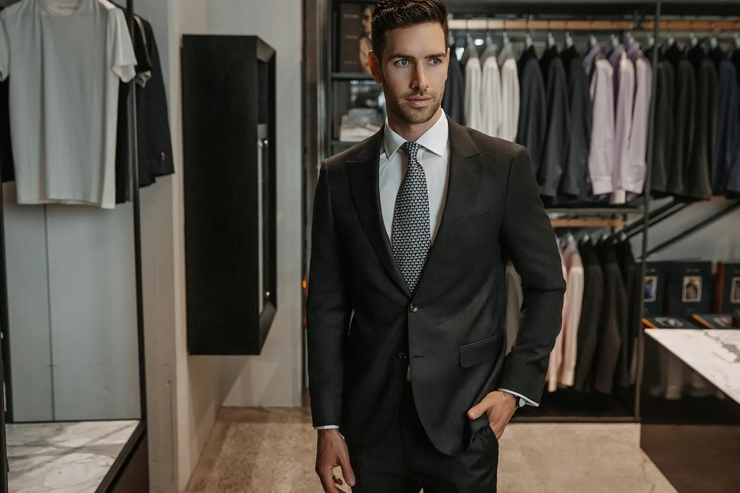The men in the suit