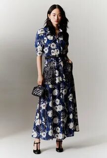 Dress - Embroidered printed silk crepe - Fashion CHANEL.