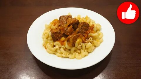 Паста с гуляшом из говядины