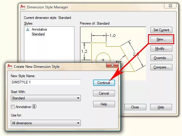 Dimension style