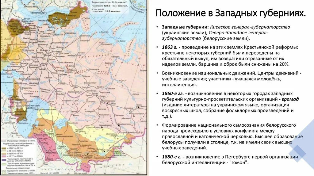 Положение в западных губерниях. Киевское генерал-губернаторство. Положение в западных губерниях при Александре II. Политика в западных губерниях.