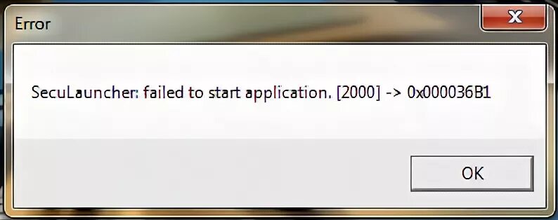 Seculauncher failed to start application