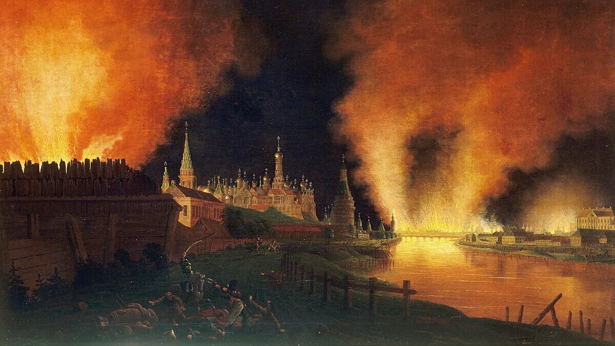 Сожжение Москвы 1812. Пожар Москвы 1812 года Айвазовский. Наполеон Бонапарт в Москве 1812. Москва горит 1812.