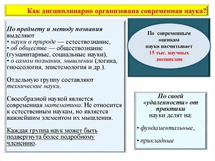 Выделяют науки