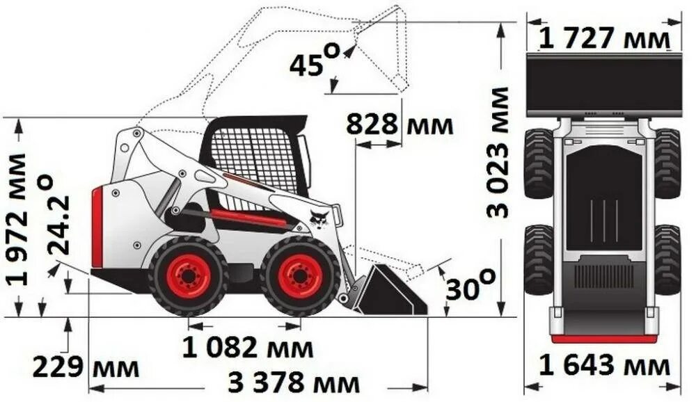 Bobcat размеры. Мини-погрузчик Bobcat s530. Bobcat s175 ширина. Ширина ковша Бобкэт s530. Бобкэт s530 ширина.