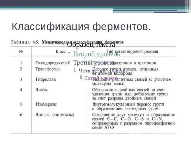 Классификация ферментов по типу катализируемой реакции. Классификация ферментов биохимическая. международная классификация ферментов. классификация ферментов таблица. современная классификация ферментов.