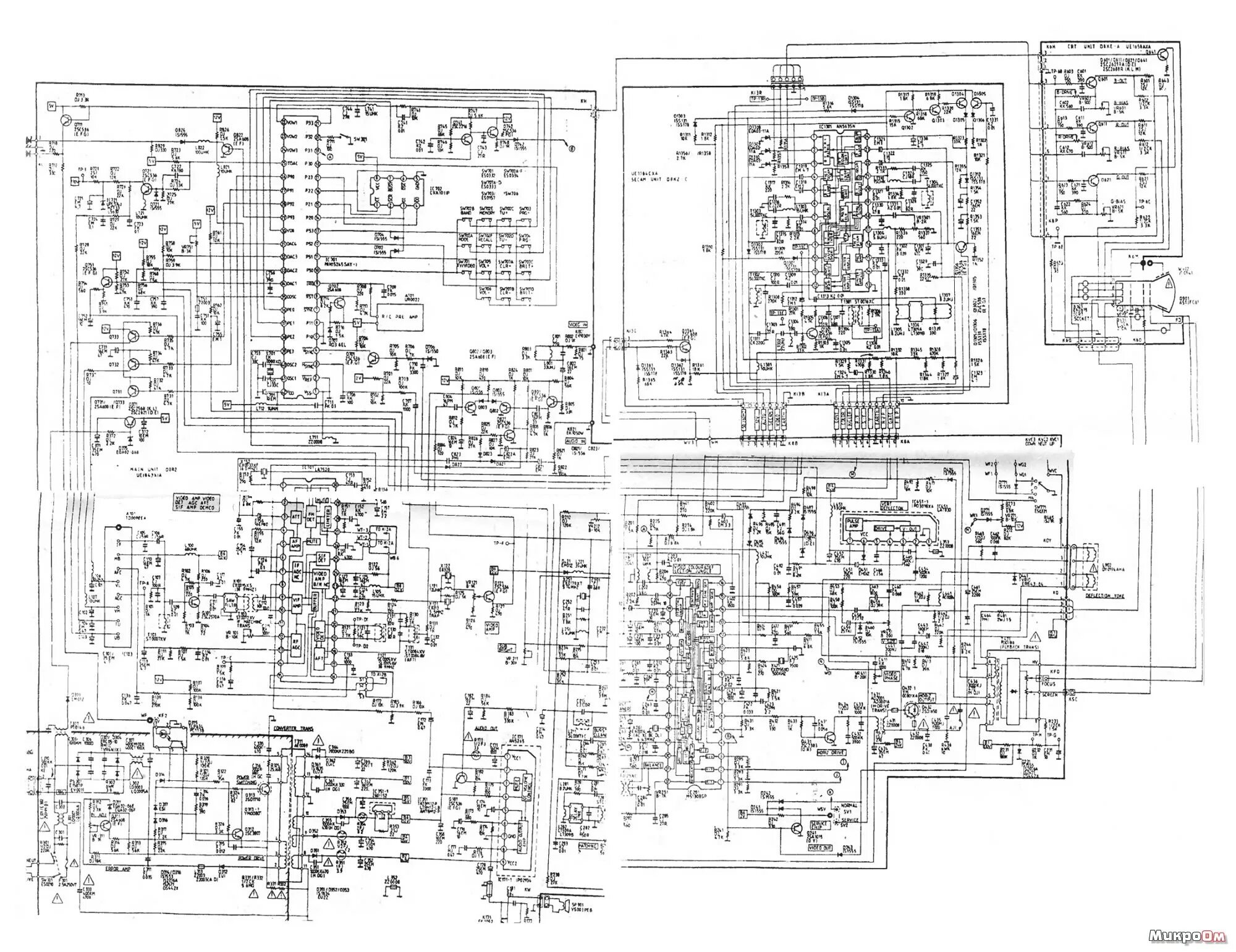 схема строчной развертки телевизора.