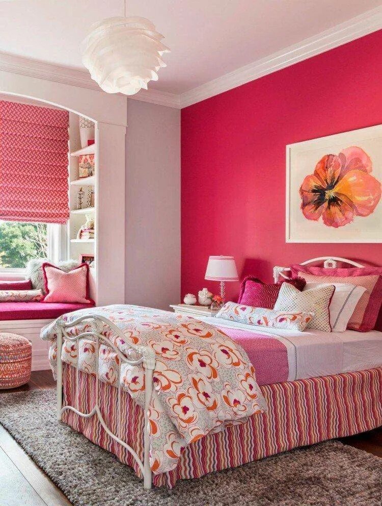 С каким цветом сочетается розовый в интерьере. Розовая комната для девочки. Розовая спальня для девушки. Розовая комната для девочки подростка. Спальня для девочки в розовых тонах.