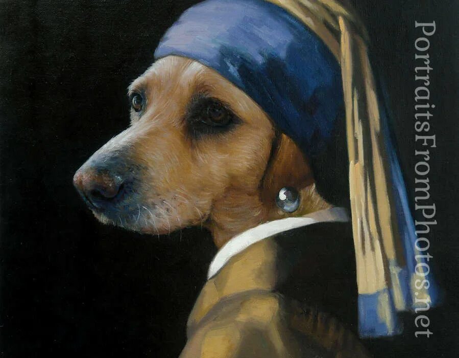 Painted dogs. Вермеер собака порода. Вермеер на картине собака. Ян Веймайер картина с собаками. Девушка с сережкой - собака.