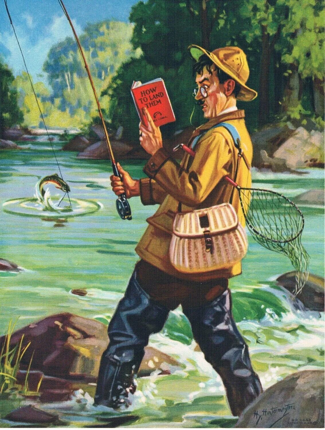 Is he a fisherman. Художник-иллюстратор Henry (Hy) Hintermeister. Художник Henry Hintermeister 1897 1972. Henry Hintermeister рыбалка. Художник Генри Гинтермейстер.