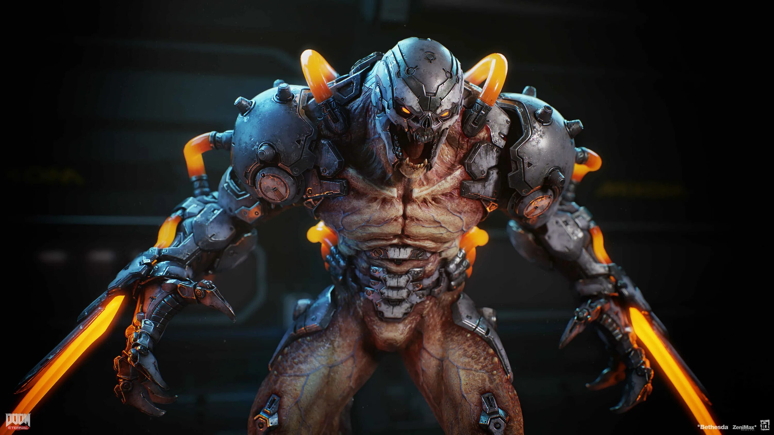 Doom 2025. Рыцарь ада дум этернал. doom eternal art.