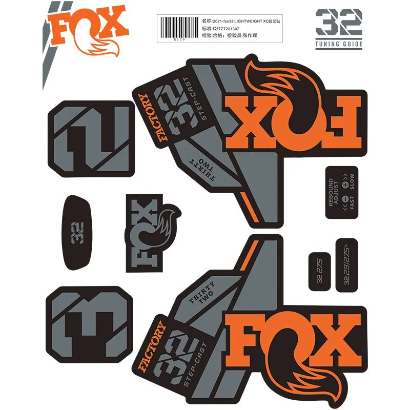 Fox Factory 32. Наклейки Fox. Наклейки на вилку Фокс 32. Наклейки Fox на вилку. Fox 2021