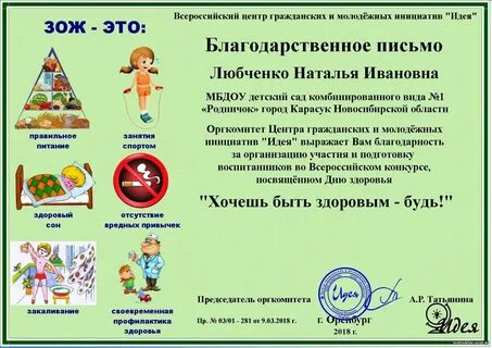 Сертификат правильного питания