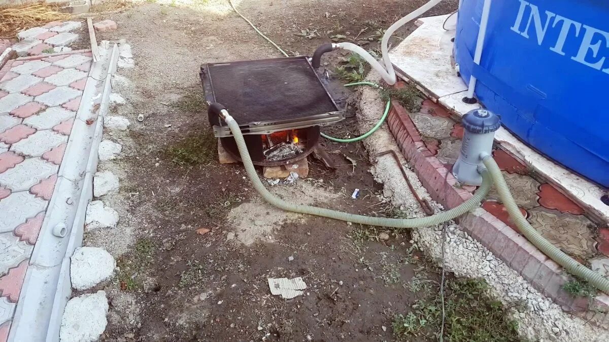 Как быстро нагреть бассейн. Подогрев бассейна из радиатора. бассейн с подогревом для дачи.