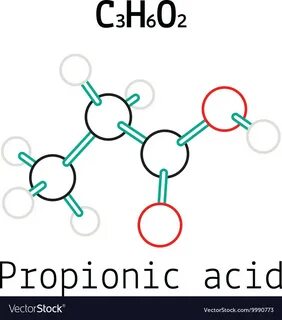 C3h6o2 propionic acid molecule vector image on VectorStock.