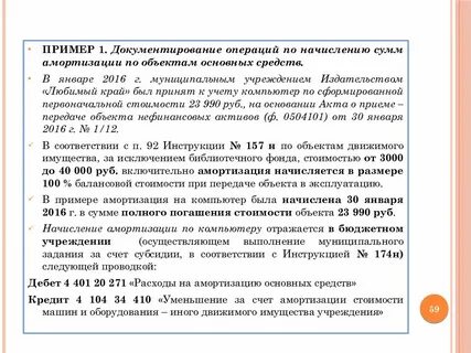 Амортизация в бюджетном учреждении