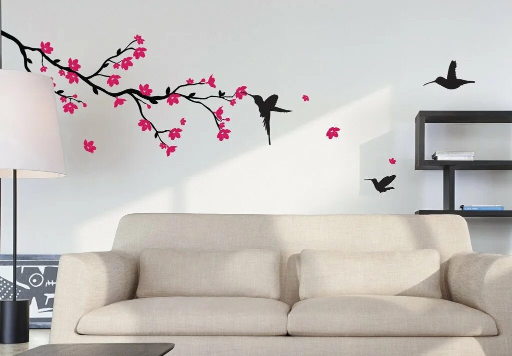 Room bird. Аппликация на стену. Виниловые наклейки на стену. Птицы на стене в интерьере. Красивые аппликации на стену.