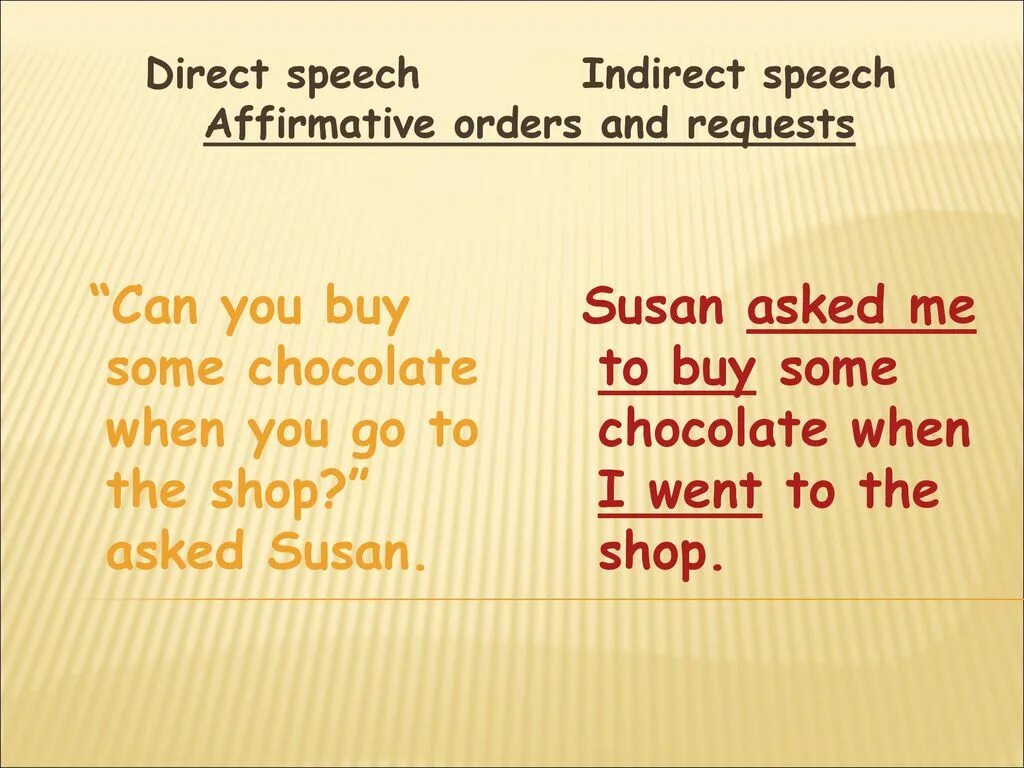 Write the sentences in direct speech. Direct and indirect speech. reported speech orders. indirect speech если asked. indirect commands direct and indirect speech.