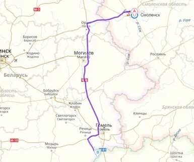Смоленск могилев расстояние на машине