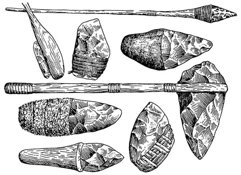Первобытные орудия труда первобытного человека каменного века. Кремниевые наконечники стрел Неолит. Первые орудия труда человека каменного века. Наконечники стрел эпохи неолита. Оружия древних времен