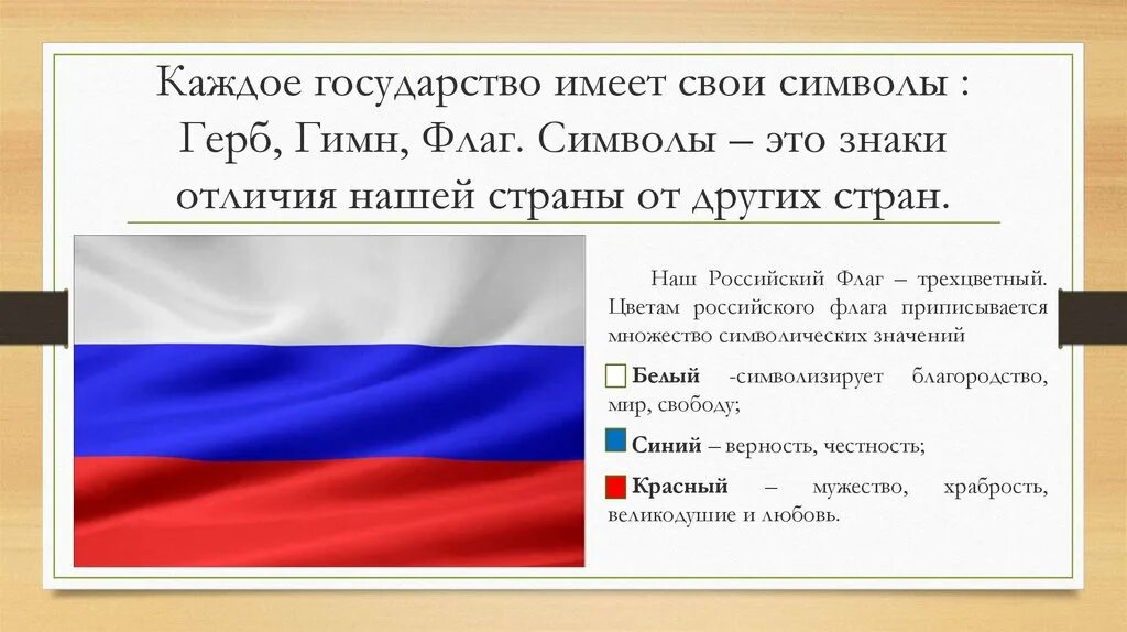 Цвета российского флага. Каждое государство имеет свои символы. Флаг России цвета по порядку. Что имеет каждое государство.