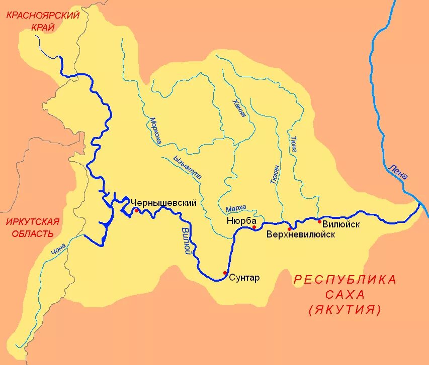 Бассейн реки Вилюй. Река Вилюй и Лена на карте. Бассейн реки Вилюй на карте. Исток реки Вилюй.