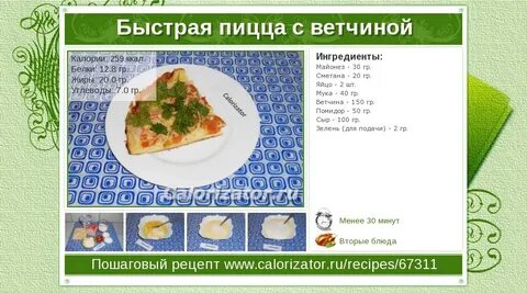 Сколько калорий в кусочке пиццы
