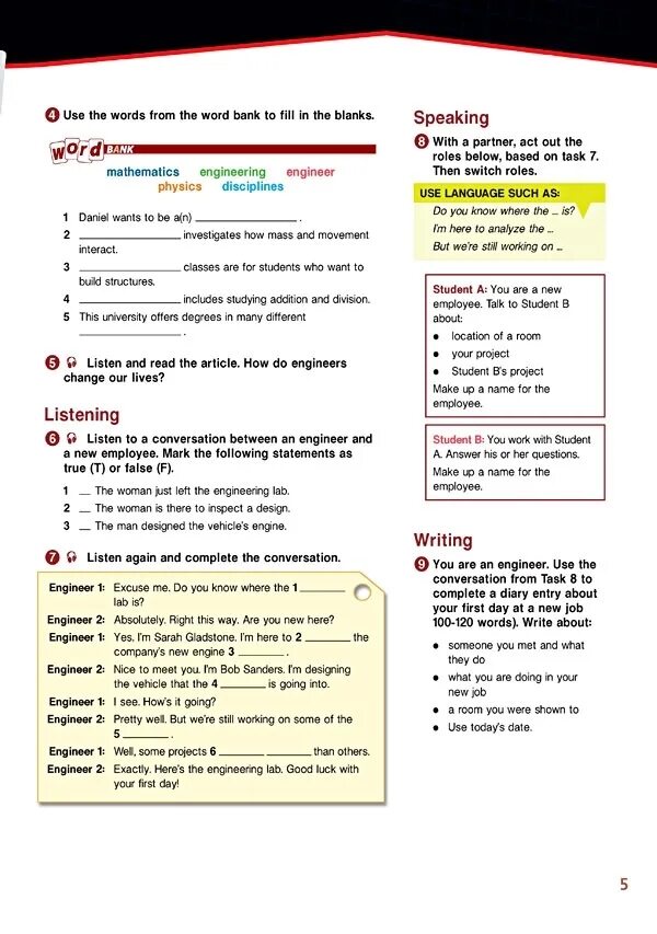 Complete the conversation with the words. Career paths engineering решебник charles lloyd. use the conversation. use the conversation from task 8. listen again and complete the conversation диалог.