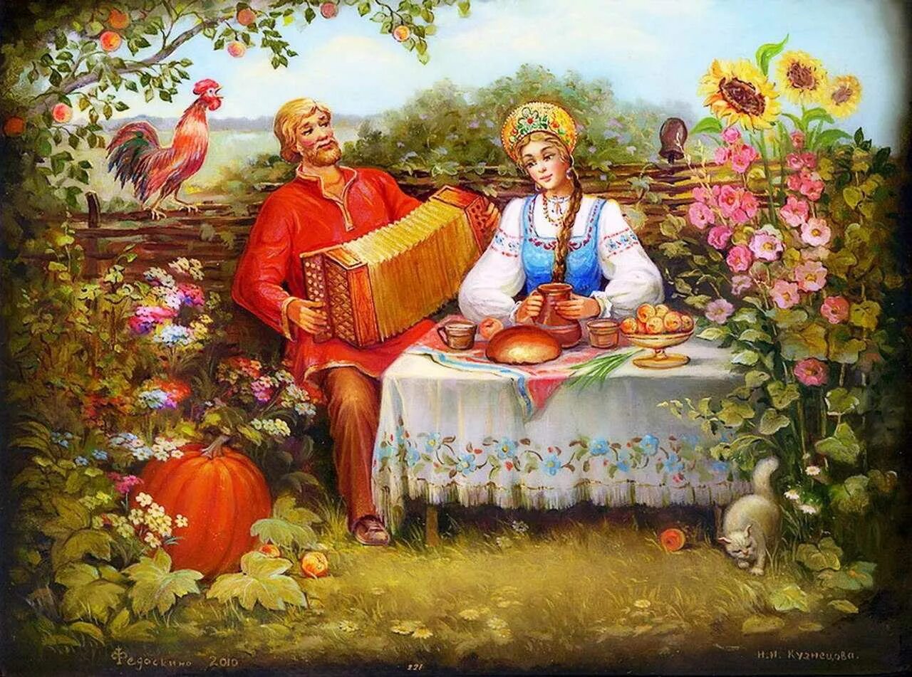 Искусство ой ой. Лаковая миниатюра Федоскино хоровод. Федоскинская миниатюра Иван да Марья. Федоскино гармонист. Украинская живопись.