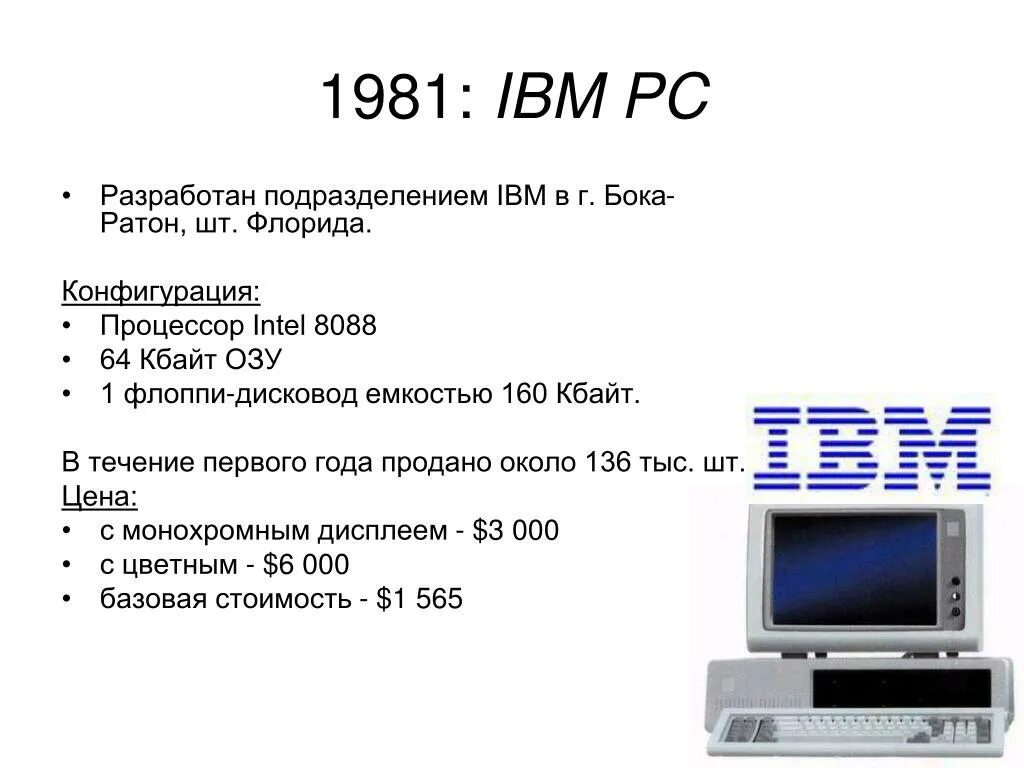 Ibm характеристики. IBM PC конфигурации. Архитектура IBM PC. Конфигурация процессора. Базовая конфигурация ПК.