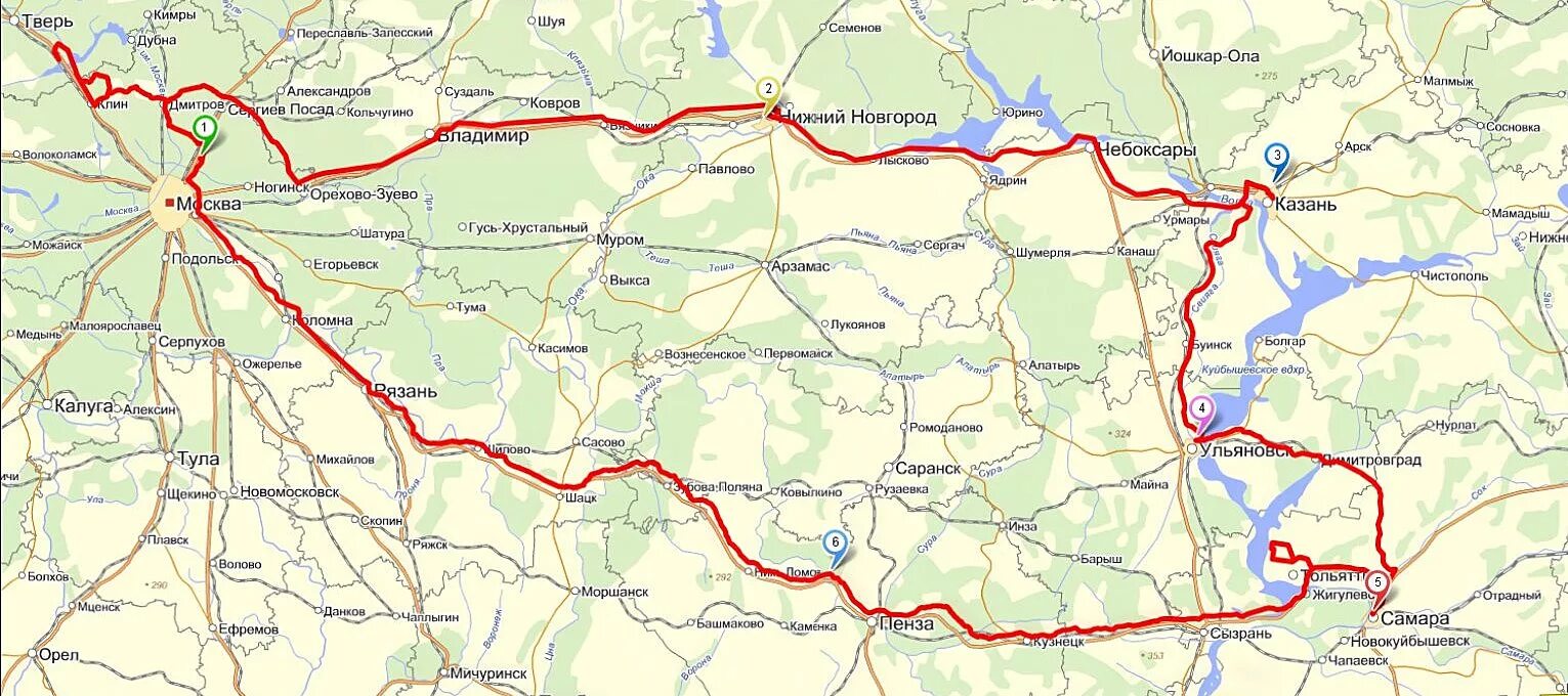 В каком направлении от москвы нижний новгород. Трасса Нижний Новгород Самара на карте. Маршрут дороги Казань Самара. Трасса Ульяновск Нижний Новгород. Москва-Нижний Новгород автодорога карта.